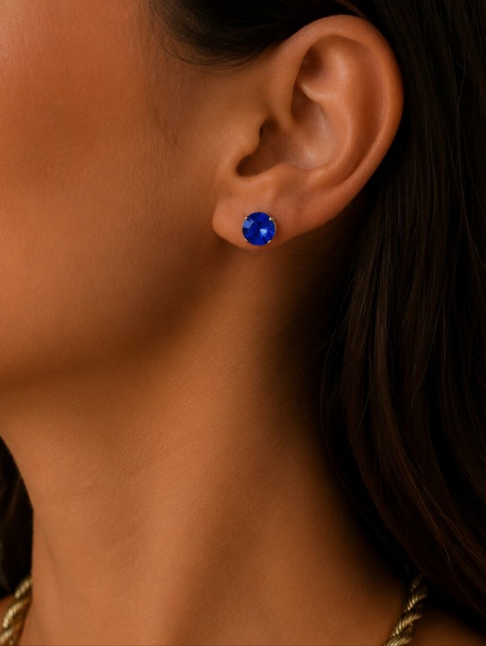 Plunder Royal Blue Crystal Stud Earrings